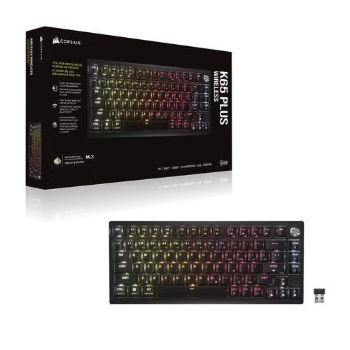 Corsair K65 Plus Wireless Keyboard 75% RGB - Tactile