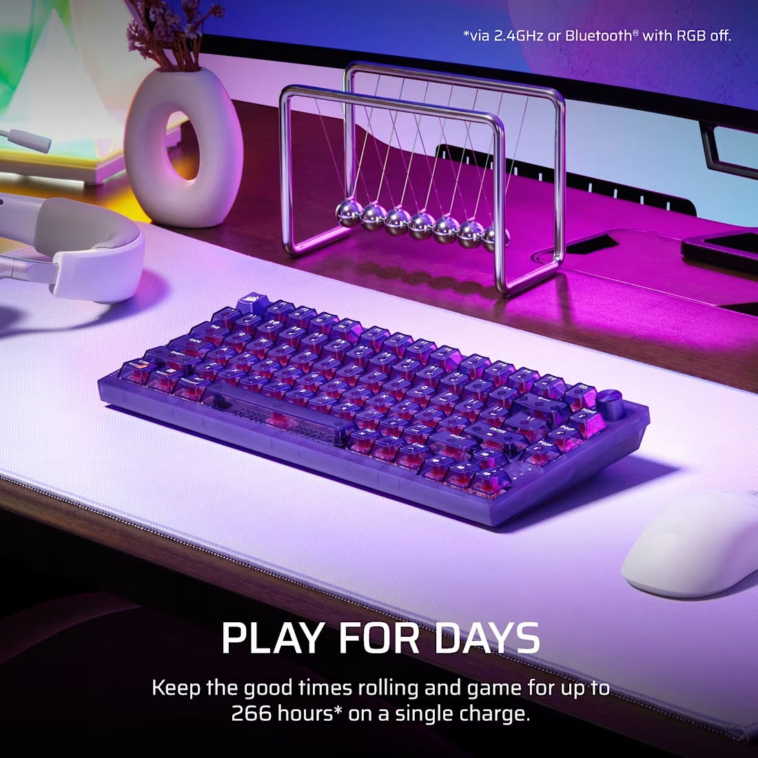 Corsair K65 Plus Wireless Keyboard 75% RGB - Atomic Purple