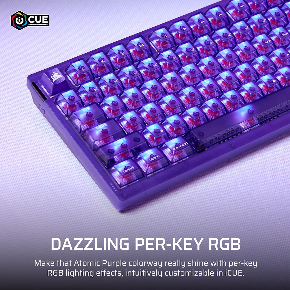 Corsair K65 Plus Wireless Keyboard 75% RGB - Atomic Purple