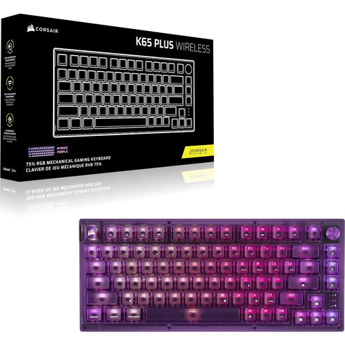 Corsair K65 Plus Wireless Keyboard 75% RGB - Atomic Purple