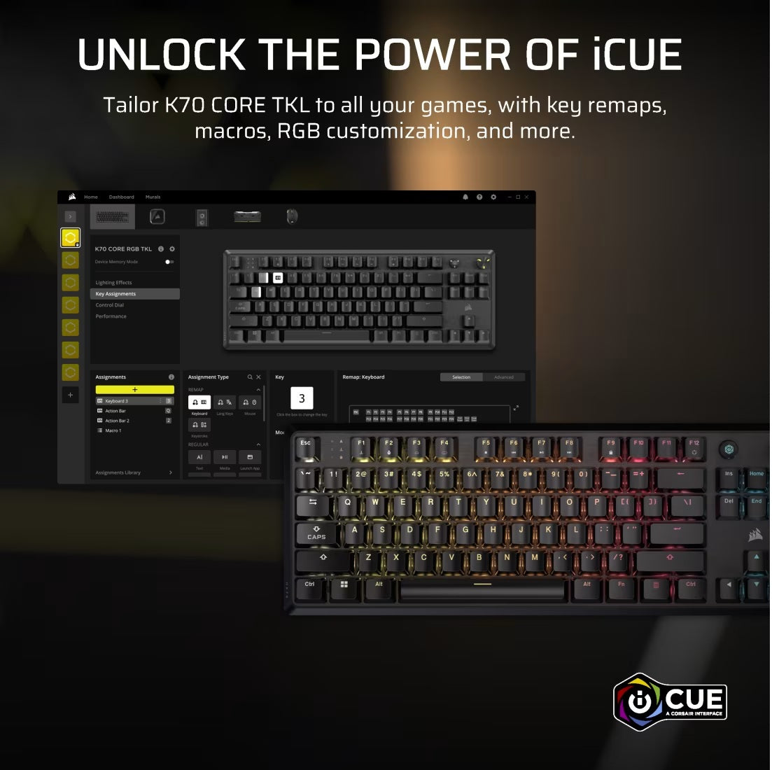 Corsair K70 Core TKL RGB Gaming Keyboard
