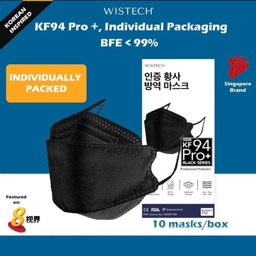 Wistech KF94  Black Mask 10pcs/box