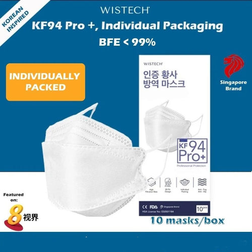 Wistech KF94 White Mask 10pcs/box