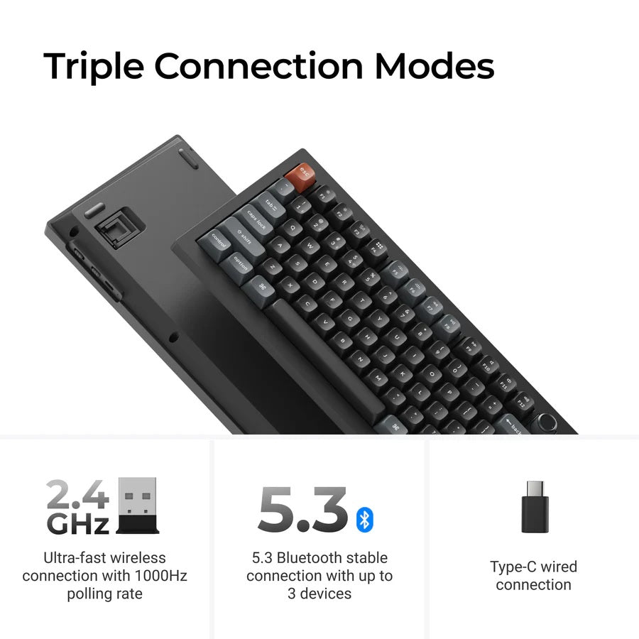 Keychron V6 Ultra 8K (V6U-D1) Wireless Custom Mechanical Keyboard (Red Switch)