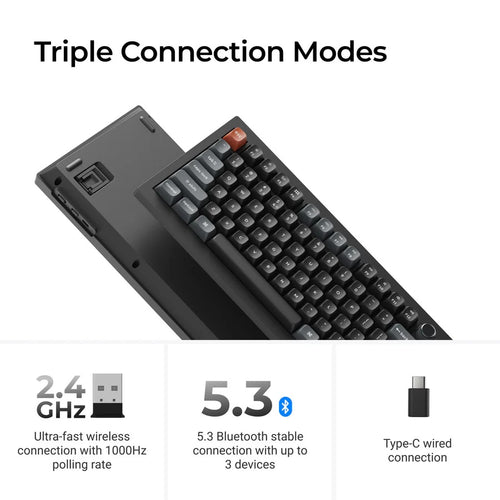 Keychron V6 Ultra 8K (V6U-D1) Wireless Custom Mechanical Keyboard (Red Switch)