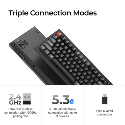 Keychron V3 Ultra 8K (V3U-D3) Wireless Custom Mechanical Keyboard (Brown Switch)