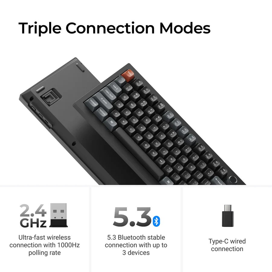 Keychron V3 Ultra 8K (V3U-D1) Wireless Custom Mechanical Keyboard (Red Switch)