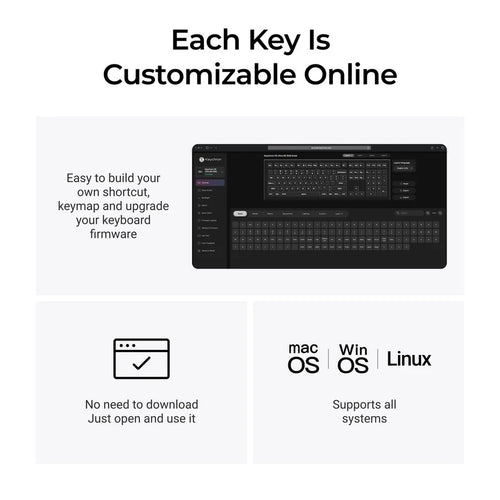Keychron V6 Ultra 8K (V6U-D4) Wireless Custom Mechanical Keyboard (Banana Switch)