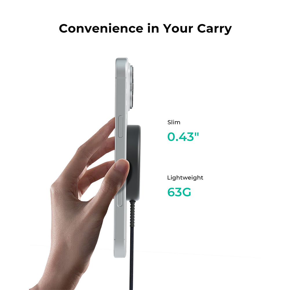 Aukey LC-MC11 MagFusion Q Qi2 (25W) Magnetic Fast Wireless Charger - Dark Grey