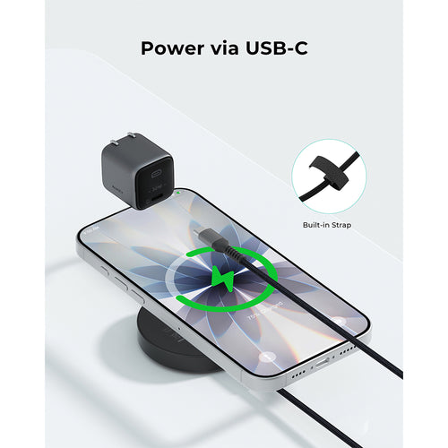 Aukey LC-MC11 MagFusion Q Qi2 (25W) Magnetic Fast Wireless Charger - Dark Grey
