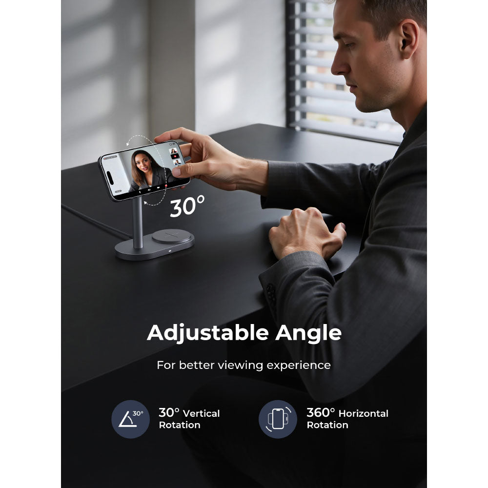 Aukey MagFusion LC-MC213 2X 2-in-1 Qi2.2 Fast Wireless Charging Station