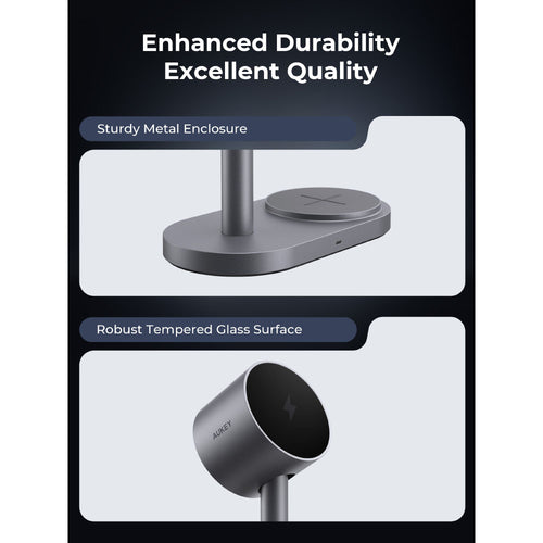Aukey MagFusion LC-MC213 2X 2-in-1 Qi2.2 Fast Wireless Charging Station