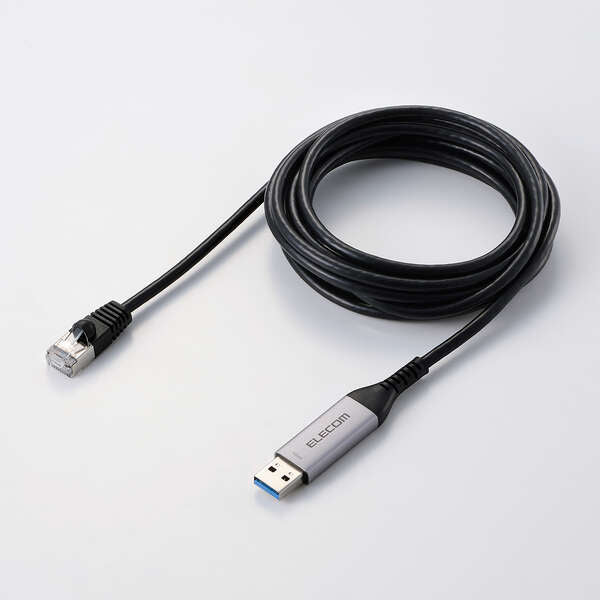 Elecom LD-AL1G30BK USB-A to LAN Cable CAT6 1 Gbps (3M)