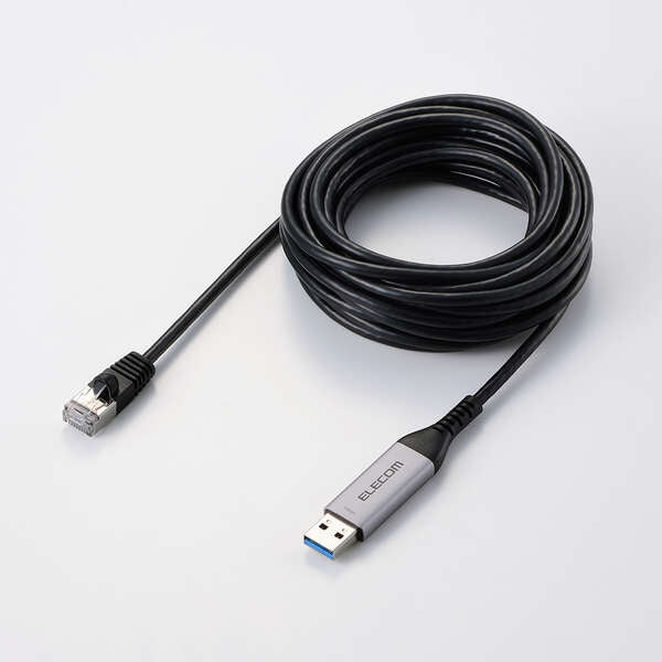 Elecom LD-AL1G50BK USB-A to LAN Cable CAT6 1 Gbps (5M)