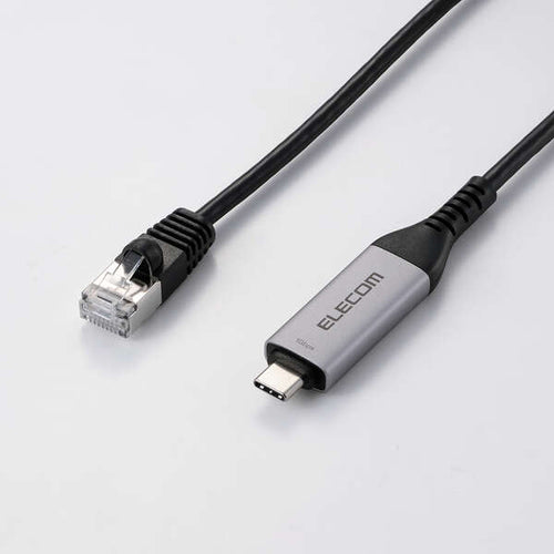Elecom LD-CL1G10BK USB-C to LAN Cable CAT6 1 Gbps (1M)