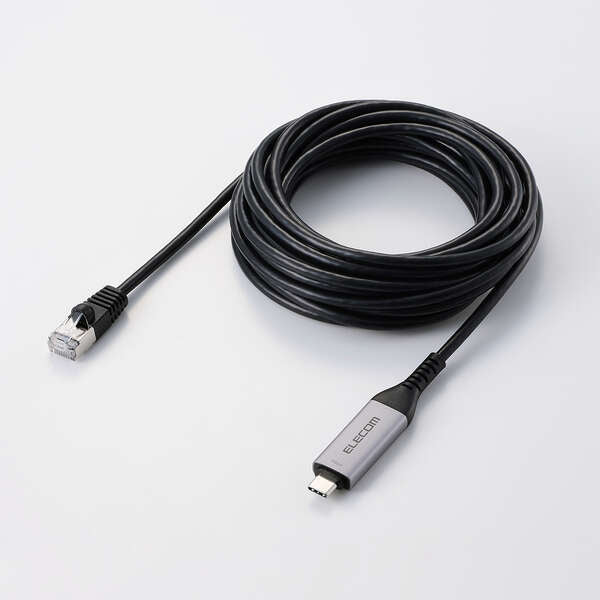 Elecom LD-CL1G50BK USB-C to LAN Cable CAT6 1 Gbps (5M)