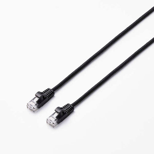 Elecom LD-GPAM/BK10 Cat 6A LAN Cable Mesh 1M Black