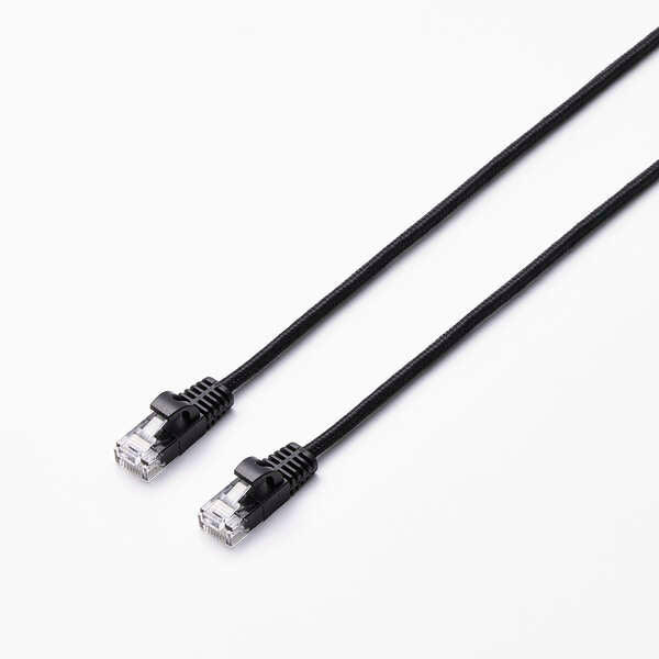 Elecom LD-GPAM/BK50 Cat 6A LAN Cable Mesh 5M Black