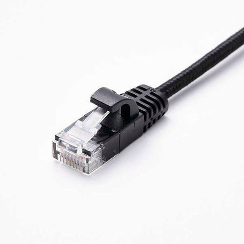 Elecom LD-GPAM/BK50 Cat 6A LAN Cable Mesh 5M Black