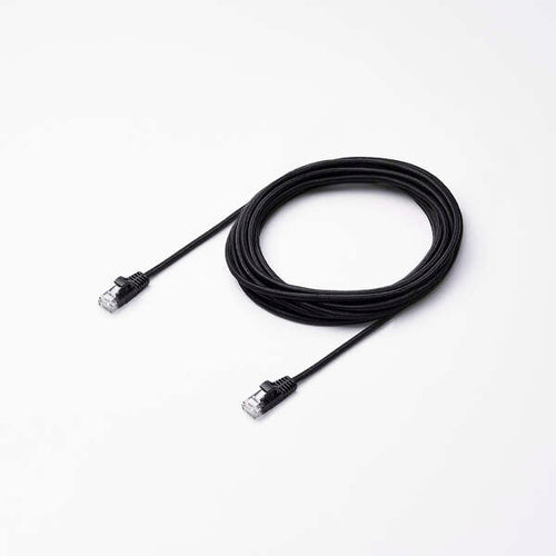 Elecom LD-GPAM/BK50 Cat 6A LAN Cable Mesh 5M Black