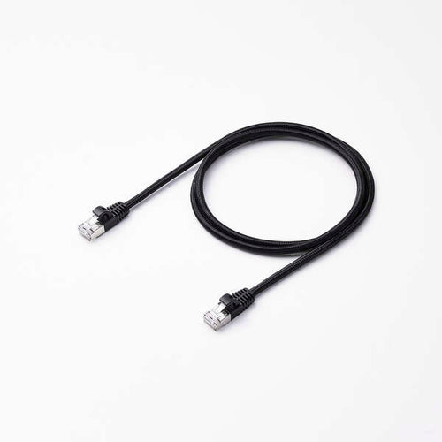 Elecom LD-OCM/BK10 Cat 8 LAN Cable Mesh 1M Black