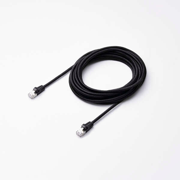 Elecom LD-OCM/BK50 Cat 8 LAN Cable Mesh 5M Black