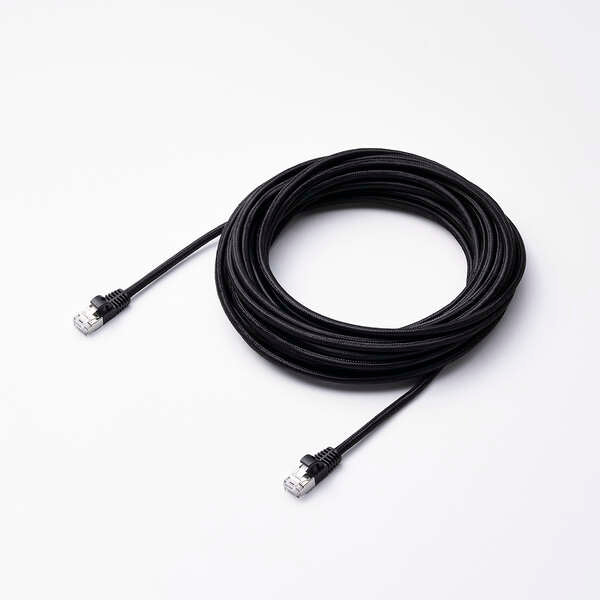 Elecom LD-TWSM/BK100 Cat 7 LAN Cable Mesh 10M Black