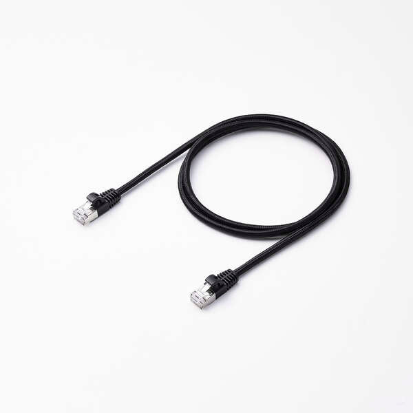 Elecom LD-TWSM/BK10 Cat 7 LAN Cable Mesh 1M Black