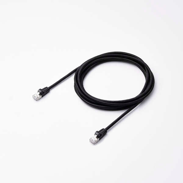 Elecom LD-TWSM/BK30 Cat 7 LAN Cable Mesh 3M Black