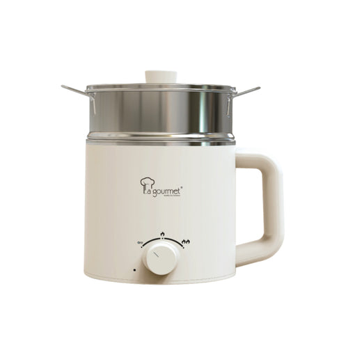 La Gourmet LGELROH432698 1.6L Multi Cooker with Steamer - White