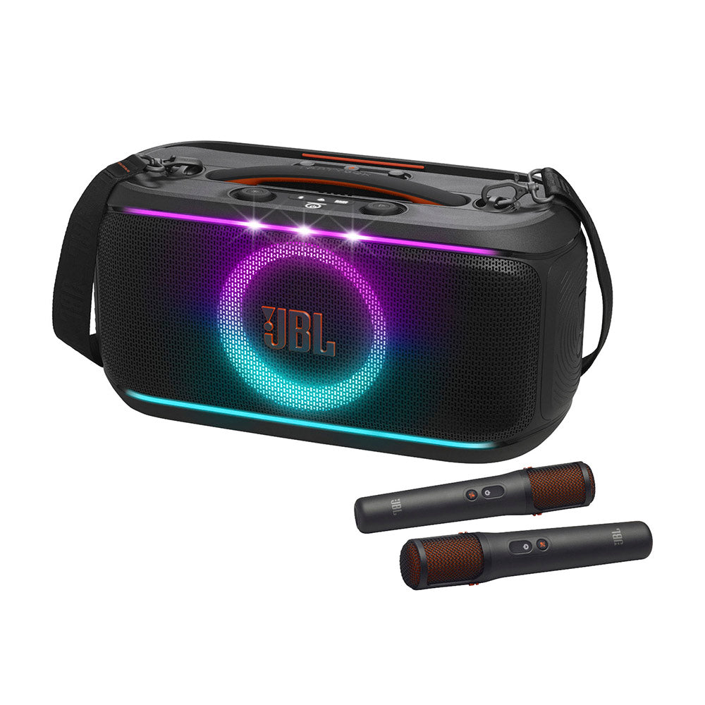 JBL Partybox On-The-Go 2 Plus Party Speaker with Microphones (Black)