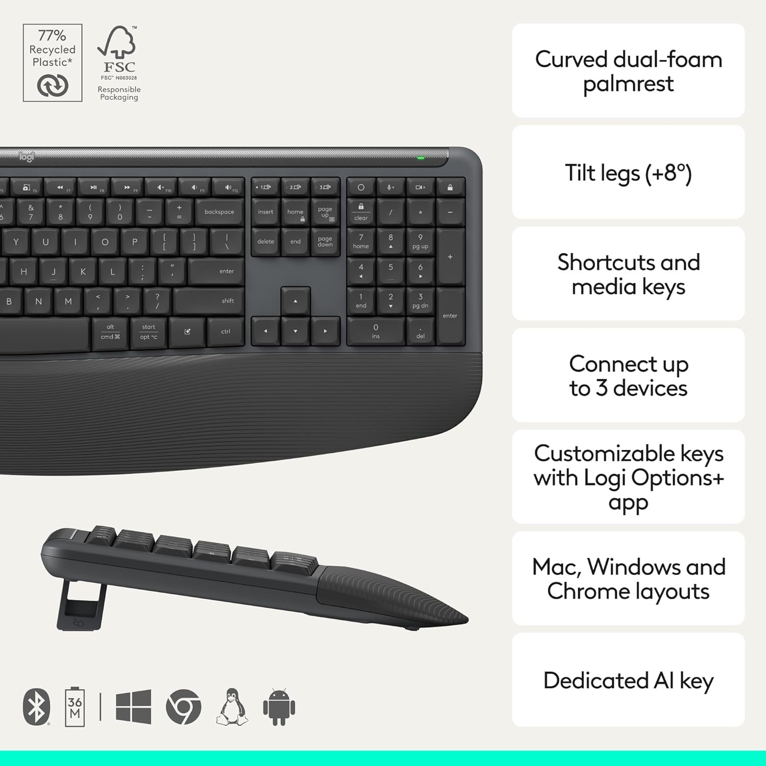 Logitech MK880 Signature CP Wireless Combo Graphite/4