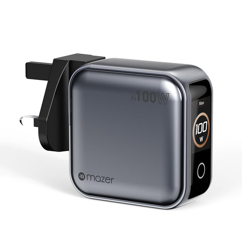Mazer M-Ai-G100W-V7UK-GY PrestigeGaN Ai PD100W 2C1A Wall Charger (Grey)
