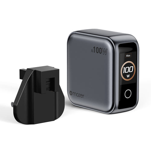 Mazer M-Ai-G100W-V7UK-GY PrestigeGaN Ai PD100W 2C1A Wall Charger (Grey)