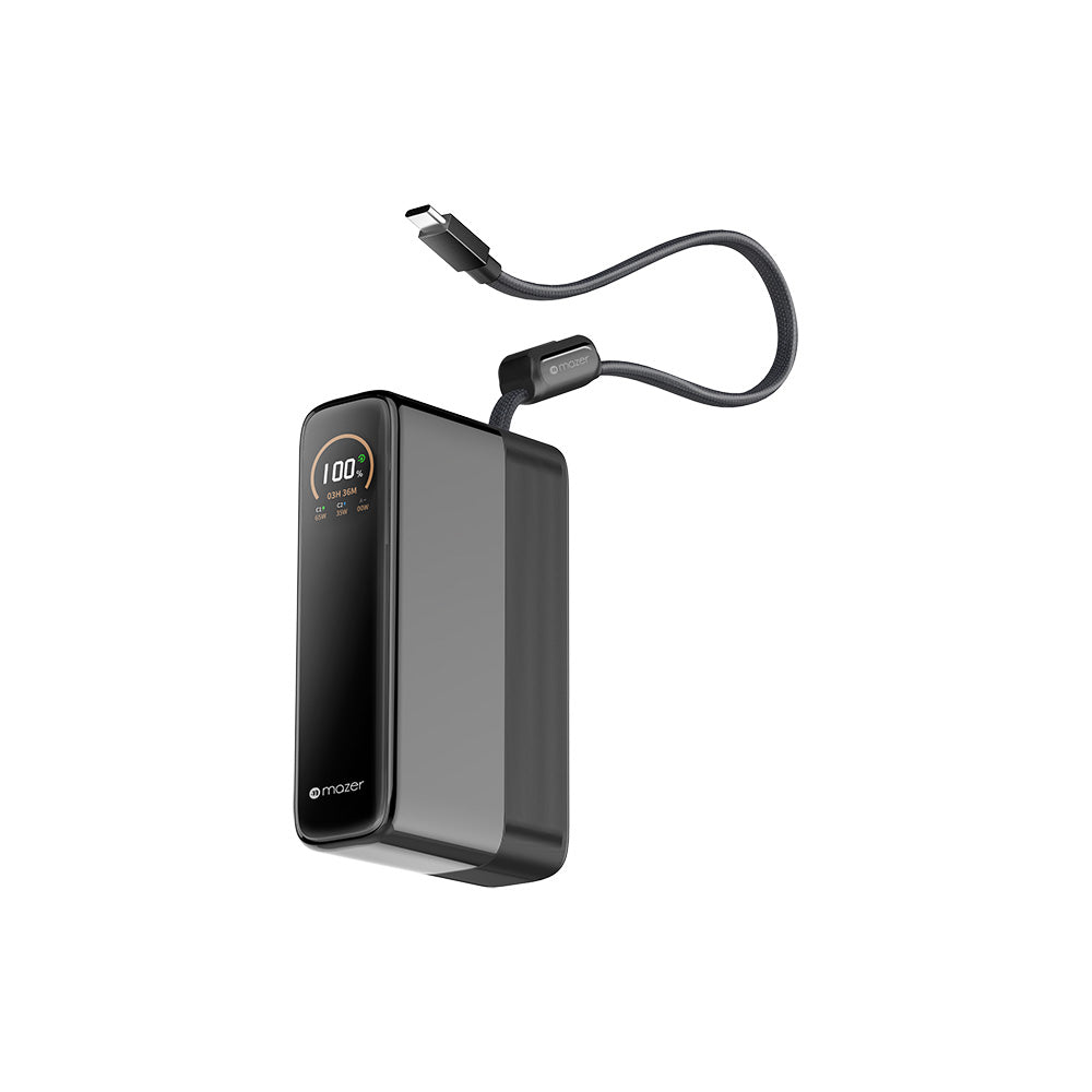 Mazer M-Ai-PC130L20-V7 PowerCharge PD 130W 20,000mAh with Built-in C Cable - Black