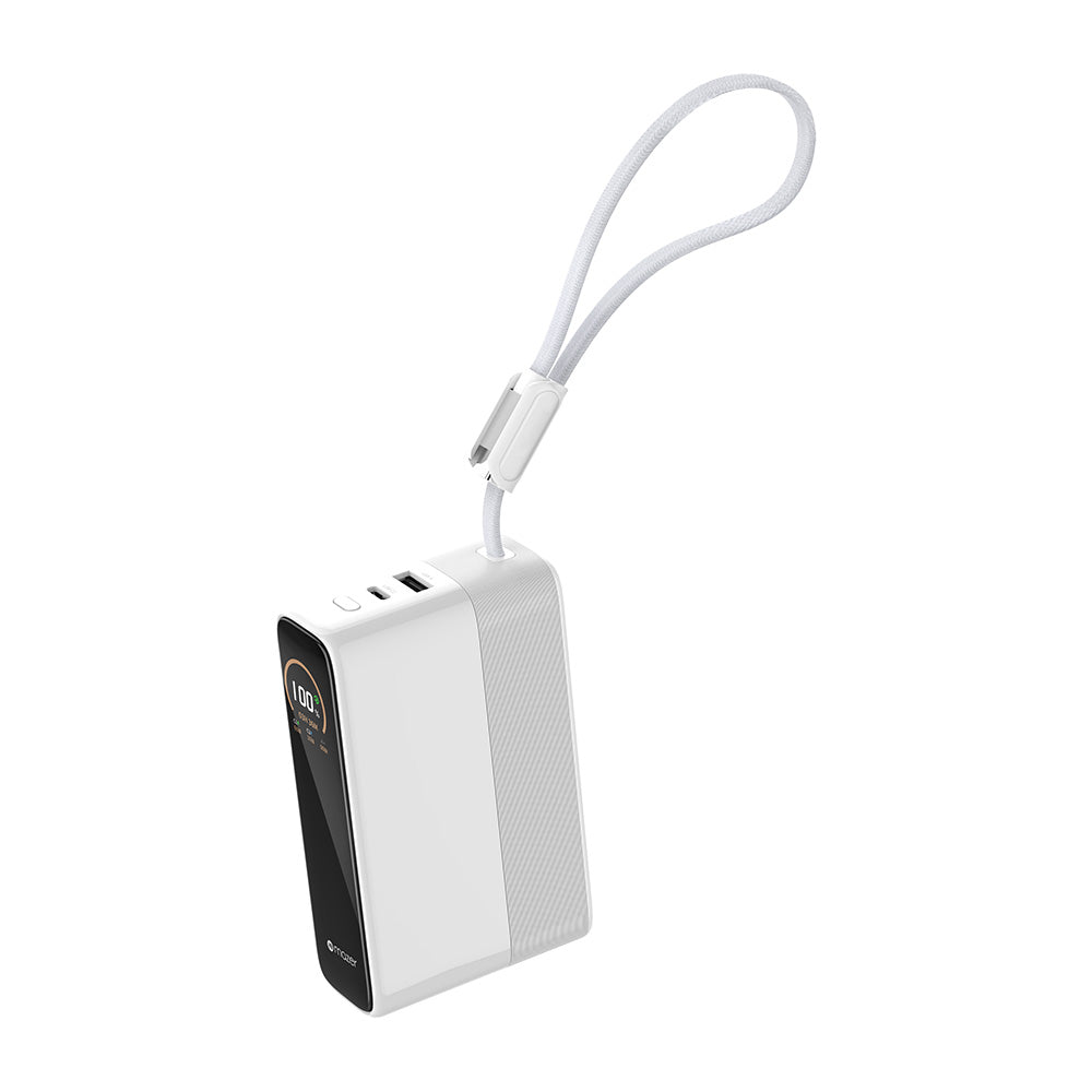Mazer M-Ai-PC130L20-V7 PowerCharge PD 130W 20,000mAh with Built-in C Cable - White