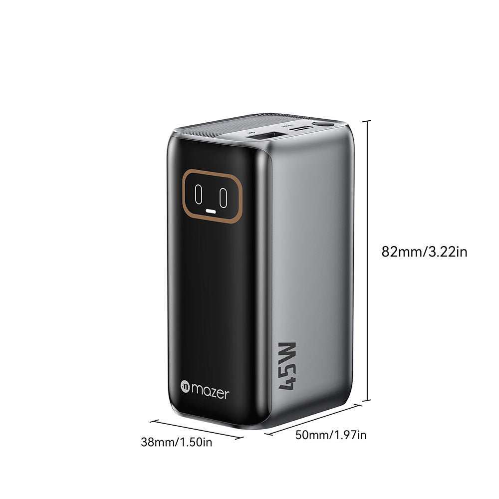 Mazer M-Ai-PC45R10-V7 PowerCharge Link R PD45W 10000mAh PB with Retractable Cable (Black)