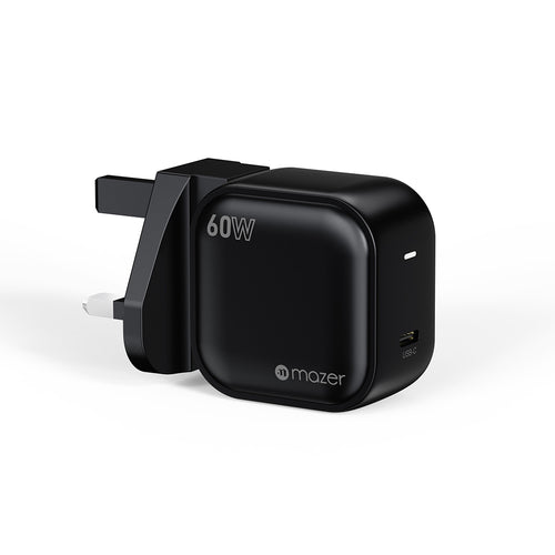 Mazer M-G60UK-V5C-BK PrestigeGaN Mini AVS DPS60W 1C US/UK Wall Charger