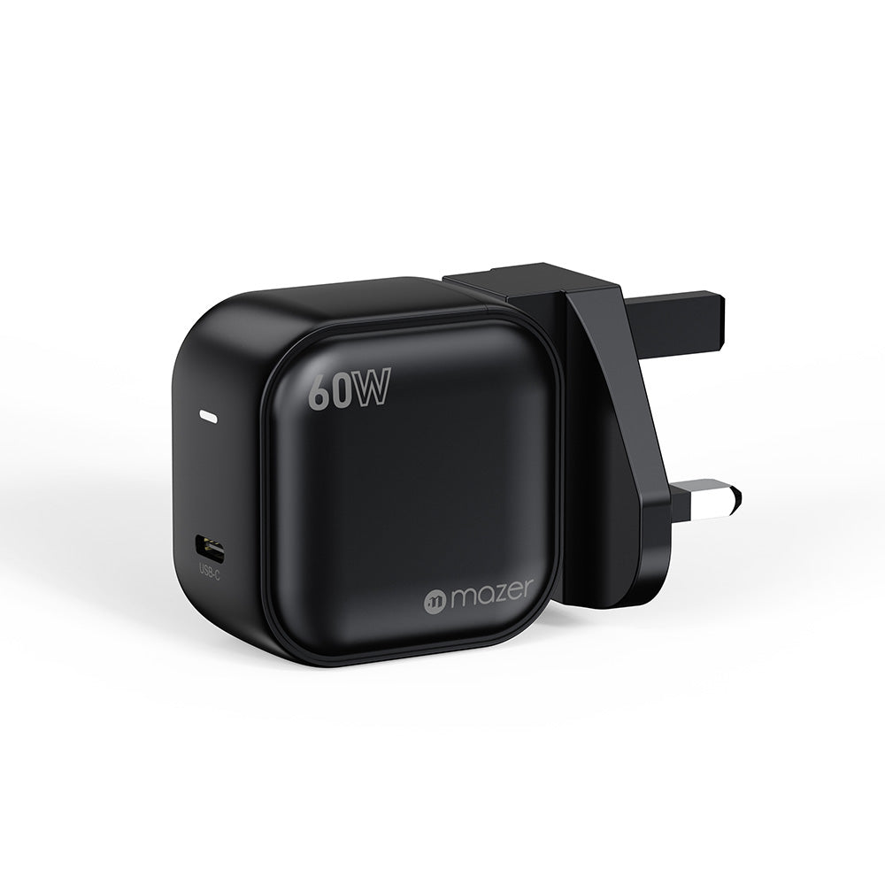 Mazer M-G60UK-V5C-BK PrestigeGaN Mini AVS DPS60W 1C US/UK Wall Charger