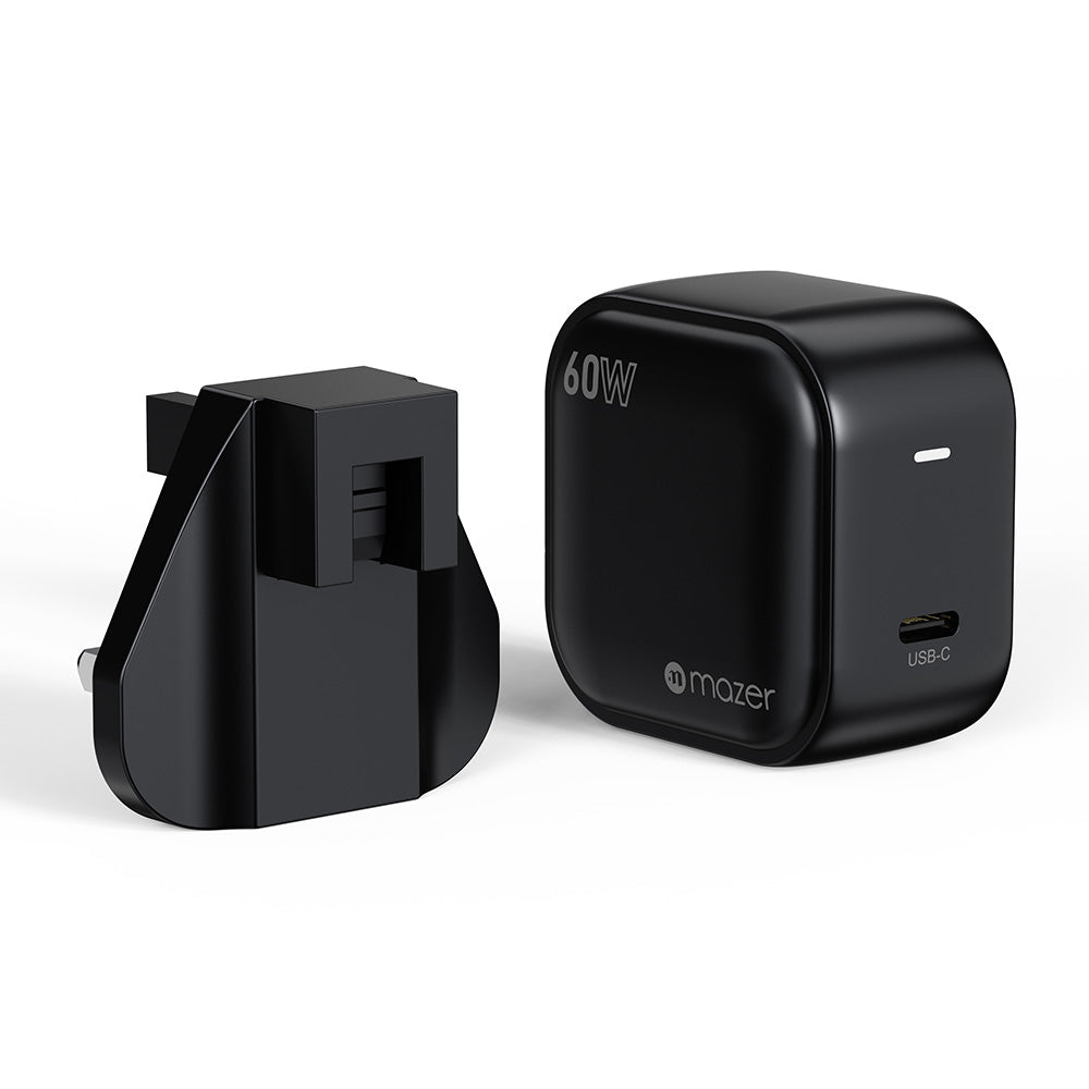 Mazer M-G60UK-V5C-BK PrestigeGaN Mini AVS DPS60W 1C US/UK Wall Charger