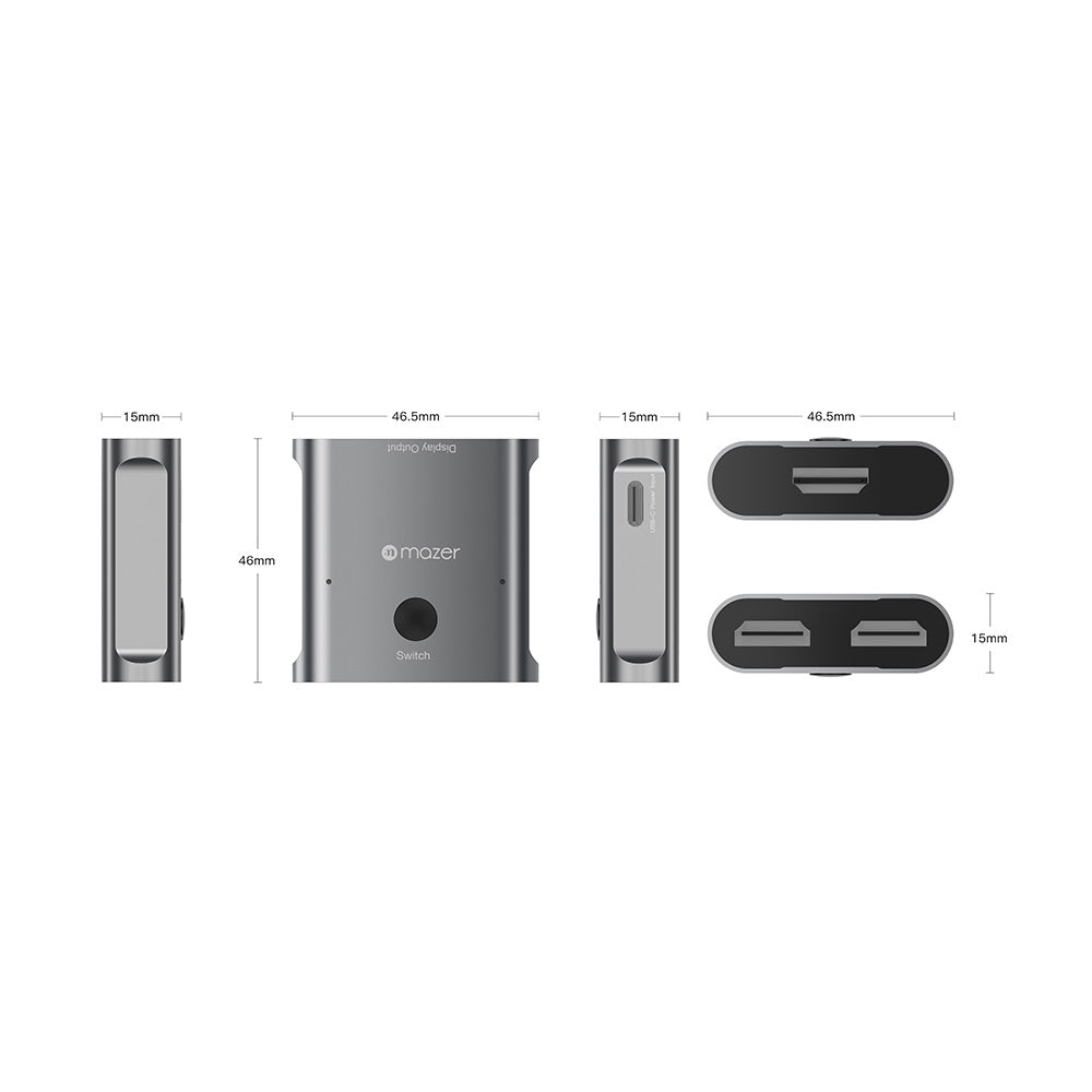 Mazer M-HD30 HDMI Switch 4K/8K 2.1 HDMI Switch 2-input & 1-output Switch Adapter