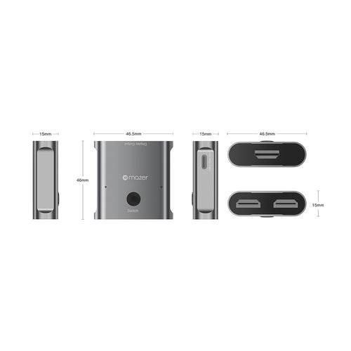Mazer M-HD30 HDMI Switch 4K/8K 2.1 HDMI Switch 2-input & 1-output Switch Adapter