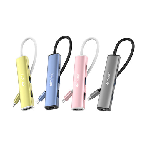 Mazer M-Hub51 Infinite Link Hub Slim USB-C 4-in-1 Multimedia Mobile Hub (Blush)