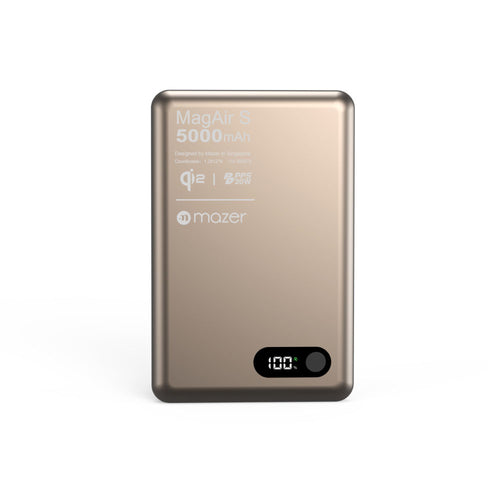 Mazer M-MagAir29-DT qi2 15W 5000mAh PD20W Ultra Slim Power Bank (Desert Titanium)