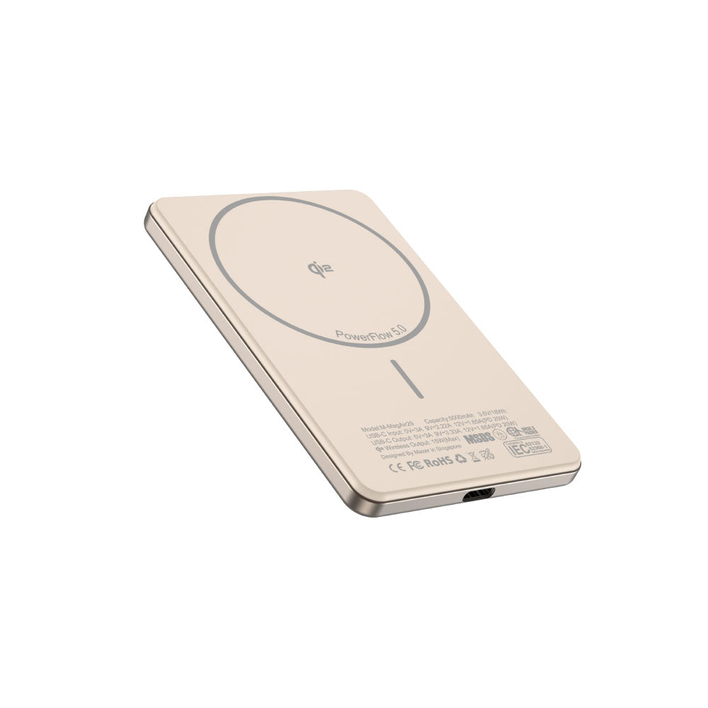 Mazer M-MagAir29-DT qi2 15W 5000mAh PD20W Ultra Slim Power Bank (Desert Titanium)
