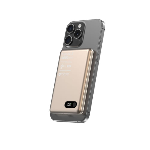 Mazer M-MagAir29-DT qi2 15W 5000mAh PD20W Ultra Slim Power Bank (Desert Titanium)