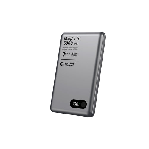Mazer M-MagAir29-GY qi2 15W 5000mAh PD20W Ultra Slim Power Bank (Grey)