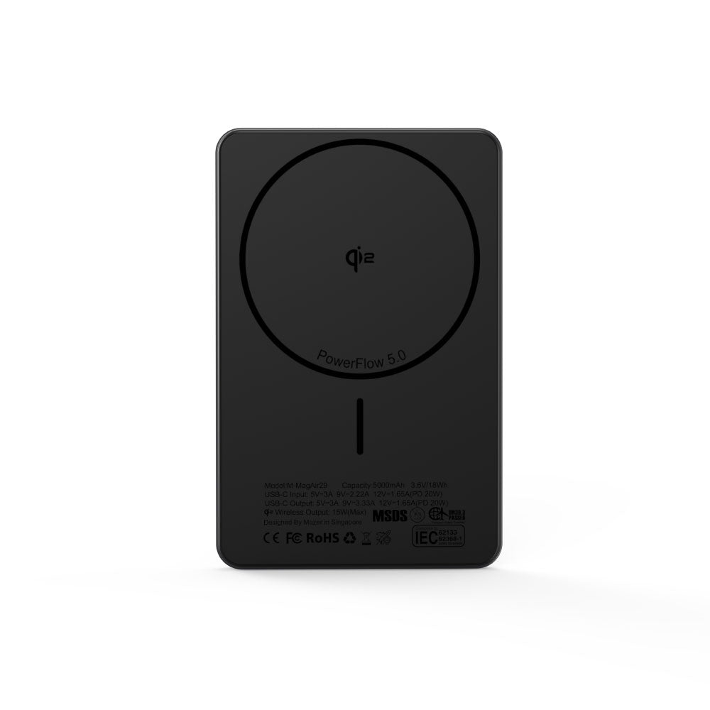 Mazer M-MagAir29-GY qi2 15W 5000mAh PD20W Ultra Slim Power Bank (Grey)