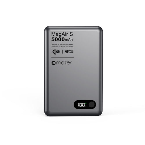 Mazer M-MagAir29-GY qi2 15W 5000mAh PD20W Ultra Slim Power Bank (Grey)