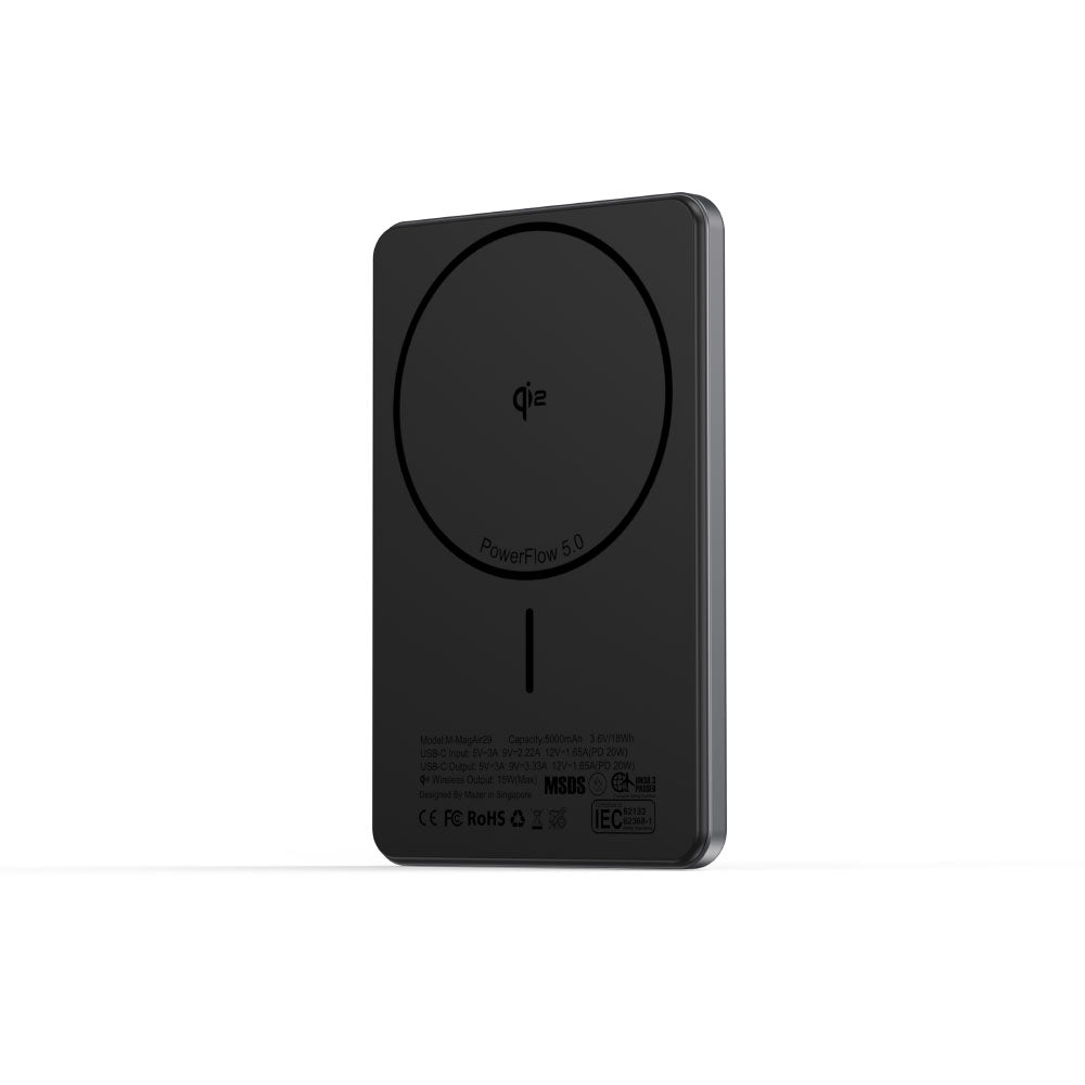 Mazer M-MagAir29-GY qi2 15W 5000mAh PD20W Ultra Slim Power Bank (Grey)